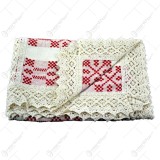 Fata de masa artizanat din bumbac 90&times;45 CM Crem/Rosu