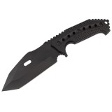 Cutit de vanatoare DEPOX&reg;, Survival Avenue, otel inoxidabil, 23 cm, negru