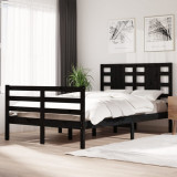 VidaXL Cadru de pat, negru, 120x200 cm, lemn masiv de pin