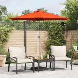 Cumpara ieftin Umbrelă soare grădină st&acirc;lp din oțel/LED teracotă 225x225x212cm