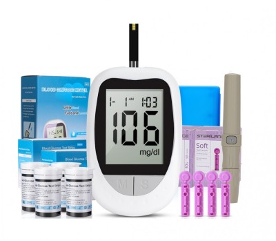 Set Glucometru IVD KH100, cu 50 Teste si 50 Ace, Instant mg/dL, Code Free C1128 foto