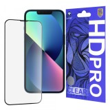 Folie de protectie Ecran Lito HD Pro Clear pentru Apple iPhone 16e / 14 / 13 Pro / 13, Sticla Securizata, Full Glue, Neagra