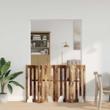 vidaXL Țarc pliabil pentru animale de companie 4 pcs Lemn de stejar 8005986