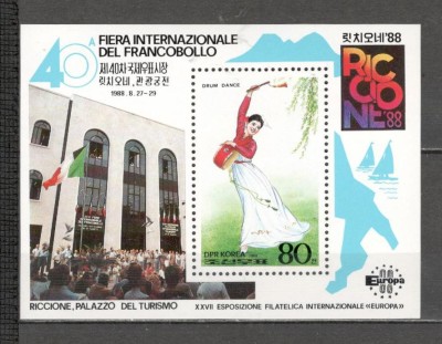Coreea de Nord.1988 Expozitia filatelica RICCIONE-Bl. SC.124 foto