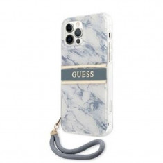 Husa Cover Guess Marble Stripe pentru iPhone 12/12 Pro Blue foto