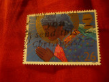Timbru Marea Britanie 1998 Craciunul cu R.Elisabeta in medalion , val.26p stamp., Stampilat