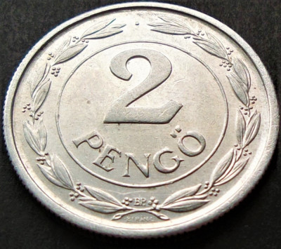 Moneda istorica 2 PENGO - UNGARIA, anul 1943 *cod 1913 = EXCELENTA! foto