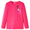Tricou pentru copii cu m&acirc;neci lungi, roz aprins, 116