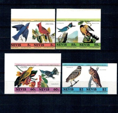 Nevis 1985 - Păsări, Audubon, serie nedantelata neuzata foto