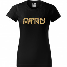 Tricou dama Malfini bumbac negru print "Open Mind", marimi XS, S, M, L, XL XXL