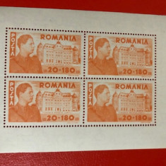 ROMANIA 1945, FUNDAȚIA CAROL I - BLOC MNH