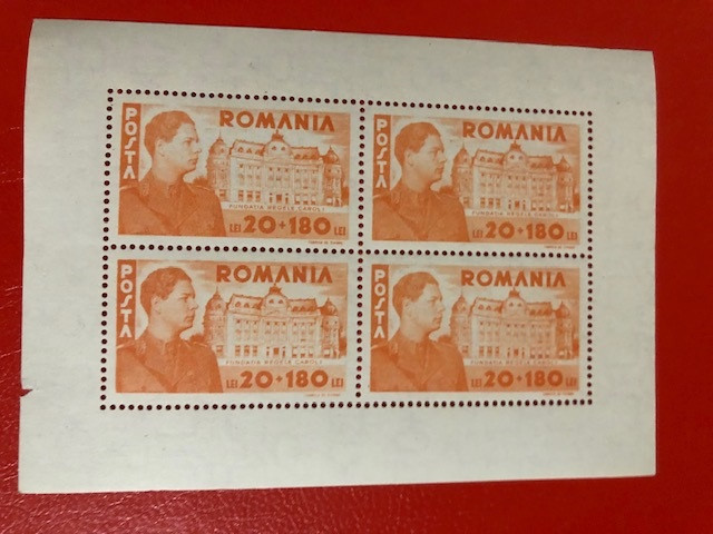 ROMANIA 1945, FUNDAȚIA CAROL I - BLOC MNH