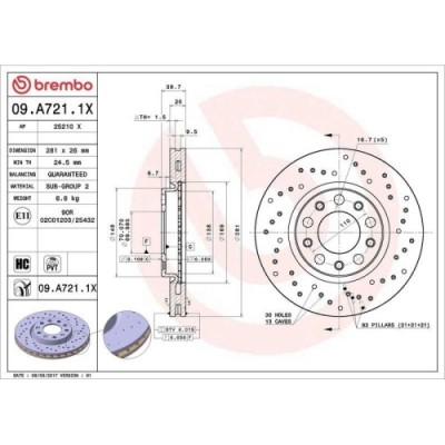 Set disc frana Alfa Romeo Giulietta (940) 04.10-12.20, Giulietta Box / Liftback (940) 04.11-12.20; Fiat 500x (334) 09.14-; Jeep Renegade Suv (Bu B1 B foto