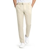 Pantaloni GINGTTO din in pentru bărbați, lungi, de vară, business, drepți, casual, cu croială regular