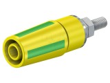 Conector banană 4mm ST&Auml;UBLI 32A 1kV galben-verde nichelat 49.7042-20