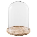Cumpara ieftin Platou decorativ lemn natur sticla transparenta 23x29 cm
