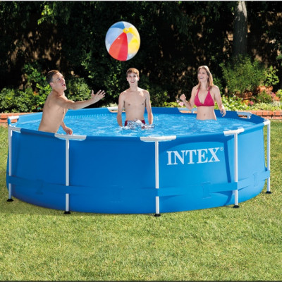 Piscina INTEX Familie Copii Rotunda Gradina Cadru Metal 305 x 76cm + Pompa foto