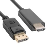 Cablu DisplayPort la HDMI 1.5m, 4K, Compatibil PC, Laptop, LCD, Audio &amp; Video HD, Conectori Auriti