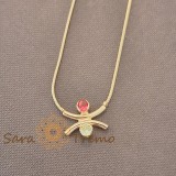 Cumpara ieftin Colier Armonia Rubina , placat aur 18K cu zirconia rubin si peridot, Brazilia, stanta