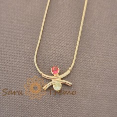 Colier Armonia Rubina , placat aur 18K cu zirconia rubin si peridot, Brazilia, stanta