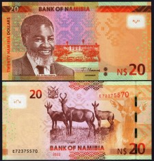 NAMIBIA █ bancnota █ 20 Dollars █ 2022 █ P-17 █ UNC █ necirculata