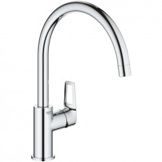 Baterie de bucatarie Grohe Bauloop 31368001, 3/8&#039;&#039;, monocomanda, pipa inalta, tip C, cartus ceramic, Crom