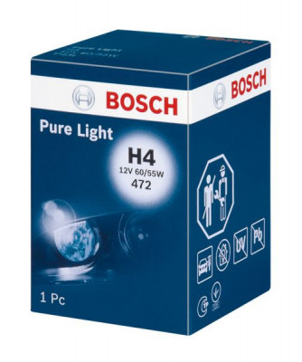 Bec Bosch H4 P43T 12V 60/55W Pure Light 1 987 302 041 foto
