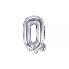 Balon folie metalizata litera Q, argintiu, 35cm foto