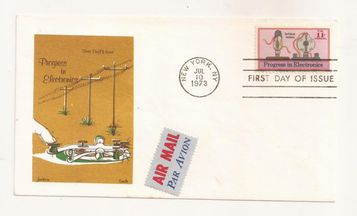 P7 FDC SUA- Progress in Electronics - First day of Issue, necirc. 1973
