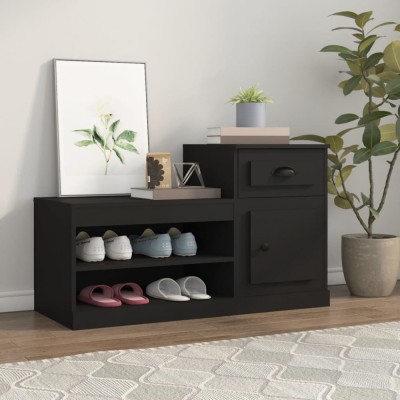 Gossi pantofar, negru, 100x42x60 cm, lemn prelucrat foto
