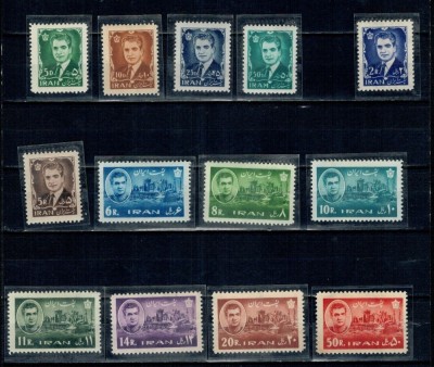 Iran 1962 - Uzuale Mohammad Reza Shah Pahlavi, Palatul Achaemenid, serie neuzata incompleta foto