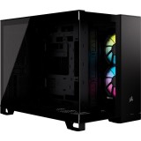 Carcasa corsair icue link 2500x micro atx dual chamber black tempered glass matx cooling layout: