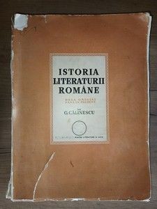 Istoria literaturii romane- G. Calinescu Fundatia Regala pentru literatura si arta Anul 1941 foto