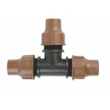 T-eu 16mm pentru irigare &ndash; Conector furtun din PP cu sistem Lock pentru conducte PE