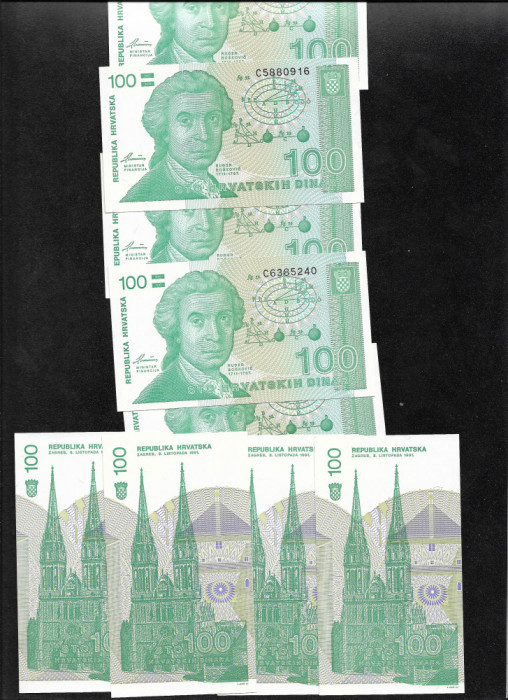 Croatia 100 dinari 1991 unc pret pe bucata