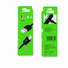 CABLU DE DATE RO&MAN RX08V, USB LA MICROUSB, 2.1A, 1M, NEGRU, BLISTER
