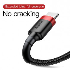 Baseus Lightning Cafule Cablu de date și încărcare pentru iPhone 1.5A 2m roșu negru (CALKLF-C19)