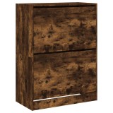Cumpara ieftin Pantofar cu 2 sertare rabatabile, stejar fumuriu, 80x42x108 cm