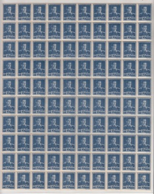 ROMANIA 1943/45 LP 154 REGELE MIHAI I UZUALE FILIGRAN MM VALOAREA 12 LEI ULTRAMARIN INCHIS COALA 100 TIMBRE STARE MNH foto