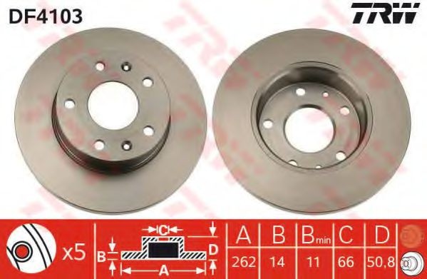 Disc frana LAND ROVER FREELANDER (LN) (1998 - 2006) TRW DF4103