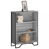Biblioteca Gossi Gri Sonoma 80x31x106 cm Lemn Prelucrat Rafturi Depozitare Living Modern