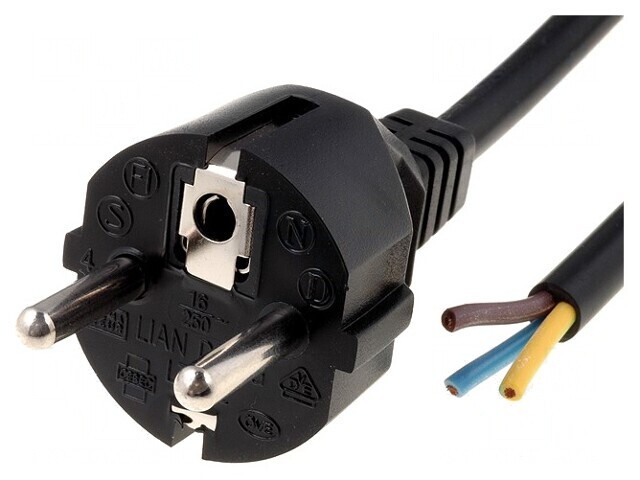 Cablu Alimentare 3m Negru 10A 3x1mm2