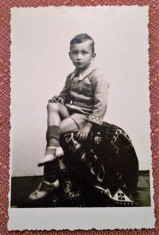 Portret de copil - Fotografie tip carte postala datata 1938 foto