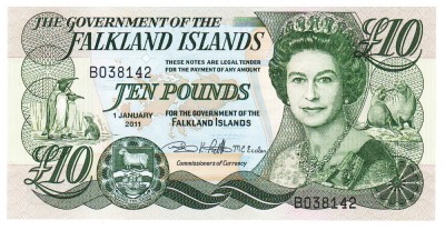 Insulele Falkland 10 Pounds 2011 P-18 UNC foto