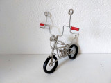 ** Motococleta / Bicicleta de sarma facuta manual, jucarie / decor, 24 x12 cm