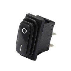 Intrerupator basculant rocker ON-OFF cu mentinere, ermetic, SPST, 15A 250V AC, 34x17 mm, montaj panou, IP65, KCD3-101-03