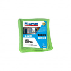 Set 10 Lavete din Microfibra pentru Geam Misavan Professional, 40x40 cm, Verzi, Lavete Microfibra, Lavete Absorbante, Laveta Absorbanta, Laveta Geamur