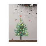 Cumpara ieftin Sticker/Autocolant Craciun Brad Impodobit 47x60cm - 130830