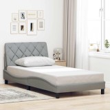 VidaXL Cadru de pat fără saltea, gri deschis, 100x200 cm, textil