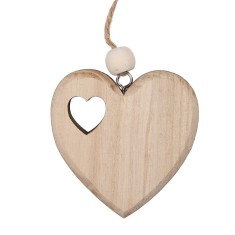 Ornament brad Mos Craciun lemn natur 10x2x10 cm